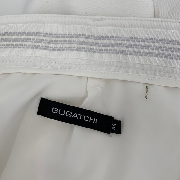 Bugatchi white Bermuda long shorts flat front men 34 - Picture 3 of 3